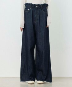 NAVE 【ReNAVE・洗える/軽量】ライトデニム ウエストギャザーパンツ