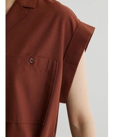 Green Parks 綿麻混開襟ワンピース