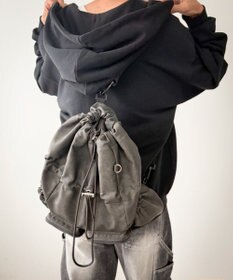 WEGO 【ユニセックス着用ITEM】2ポケットPUドロストナップサック