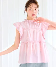 Feroux 【洗える】ペプラムシルエットフリルブラウス