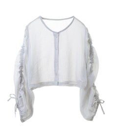 earth music&ecology キラキラシアーギャザーシャツ