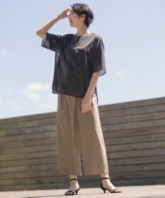 J.PRESS LADIES 【洗える】ストレッチタイプライター ラップディテール ワイド パンツ