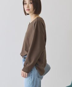 AMERICAN HOLIC Vネック裾異素材ポンチプルオーバー