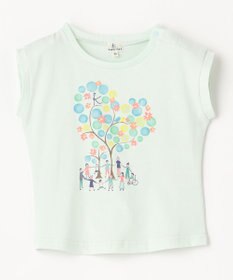 組曲 KIDS 【80-100㎝】【UVケア】グリーンバンド Tシャツ