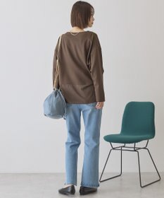 AMERICAN HOLIC Vネック裾異素材ポンチプルオーバー