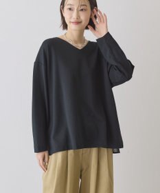 AMERICAN HOLIC Vネック裾異素材ポンチプルオーバー