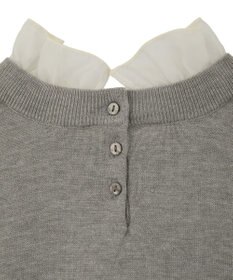 YECCA VECCA 2wayフリルクルーネックニット