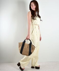 LA BAGAGERIE 【maison vert】 【ペーパー素材・多収納】ラウンド2WAYかごバッグ