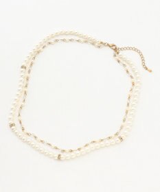 ANY SIS 2連パール調ストーン ネックレス キスカ