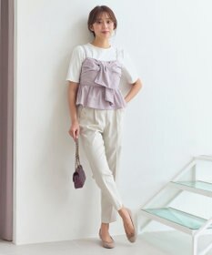 Feroux 【セットアップ対応・洗える】リボンタフタ ビスチェ カットソー