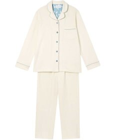 une nana cool 【綿混】ソフトコットンリブ 長袖開襟パジャマ MADE WITH LIBERTY FABRIC