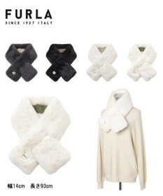 MOONBAT FURLA 【リバーシブル】フェイクファー×ダウンマフラー トリミング リバーシブル
