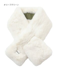 MOONBAT FURLA 【リバーシブル】フェイクファー×ダウンマフラー トリミング リバーシブル