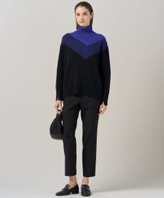 ICB L ソフトカシミヤミックス インターシャ ハイネックニット