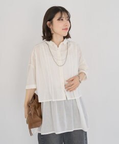 Green Parks Ｉ　ＳＥＴ２点　ギャザーシャツ＋布帛インナー