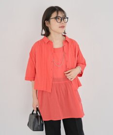 Green Parks Ｉ　ＳＥＴ２点　ギャザーシャツ＋布帛インナー