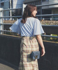 Feroux 【UVケア】ジョーゼットフレアスリーブ Tシャツ