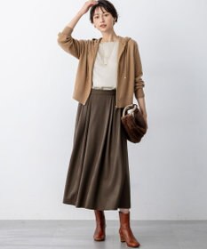 23区 L 【見上愛さん着用/洗える】ピュアカシミヤ ジップアップ ニット パーカー