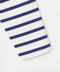 自由区 L 【洗える】コットンボーダー ボートネックカットソー