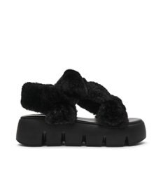 STEVE MADDEN BONKERS-F ファー厚底サンダル