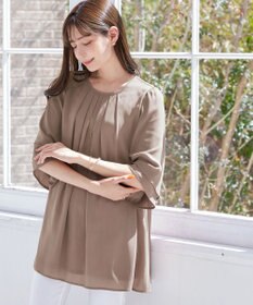 Tiaclasse 【洗える】レイヤードスリーブシフォンチュニック