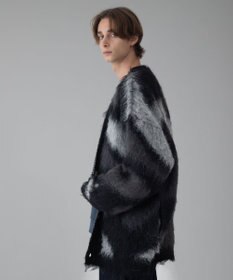 WEGO 【ユニセックス着用ITEM/MLサイズ展開】モヘアタッチパターンカーディガン