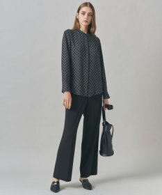 ICB L 【新色追加・WEB限定カラーあり・接触冷感・UVケア・速乾・洗える】BackSatinAmunzen バンドカラーブラウス