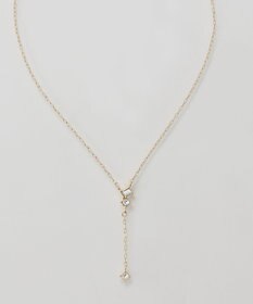 Phoebe 【金属アレルギー対応】ラディアンスビジューYラインネックレス　ゴールド