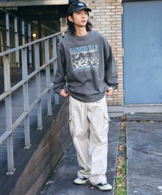 WEGO 【ユニセックス着用ITEM/MLサイズ展開】ヴィンテージライクグラフィックT（LS）