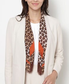 MOONBAT FURLA(フルラ）レオパードウールスカーフ 80×80㎝