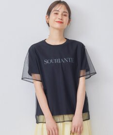 組曲 【WEB限定】チュールレイヤードロゴTシャツ