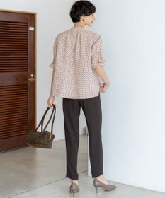 23区 【Oggi7月号掲載/吸水速乾/接触冷感/UVカット】ストレッチジョーゼット テーパード パンツ