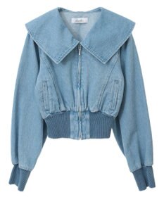 Green Parks ｄａｚｚｌｉｎ　襟付きデニムショートｚｉｐブルゾ