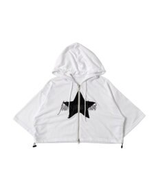 WEGO スターロゴ半袖ジップパーカー