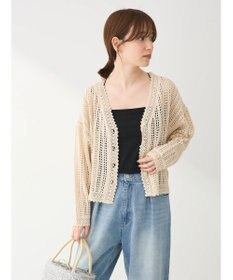 Green Parks インド綿　レース編みカーディガン