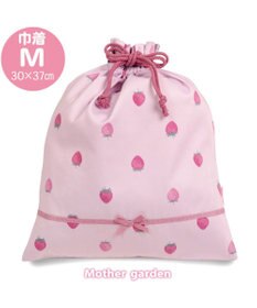 Mother garden マザーガーデン 野いちご 巾着 大《レトロストロベリー柄》