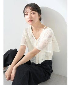 earth music&ecology ＳＥＴ２点レースカーディガン＋レイヤードインナー