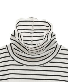 earth music&ecology シャーリングスリーブリブタートルプルオーバー