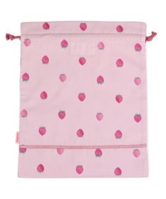 Mother garden マザーガーデン 野いちご 巾着 大《レトロストロベリー柄》