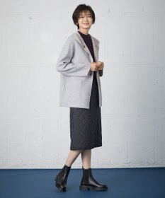 J.PRESS LADIES 【リバーシブル】ウールナイロン リバー フーデッドコート