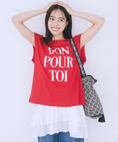 earth music&ecology 【綿100％】フレンチスリーブプリントＴシャツ