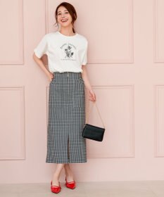 ANY SIS フラワープリント ロゴＴシャツ