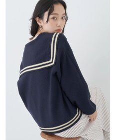 earth music&ecology セーラーニットカーディガン