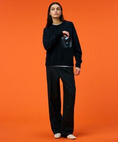 BEIGE， 【洗える】LEADER / フェイクレザーポケットクルーネックトップス