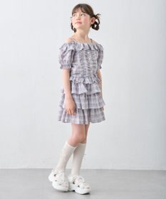ANY KIDS 【洗濯機可能】2WAY チェックブラウス