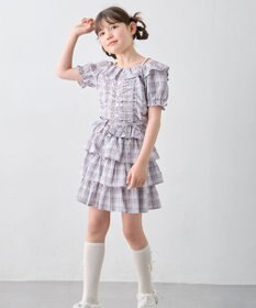 ANY KIDS 【洗濯機可能】2WAY チェックブラウス