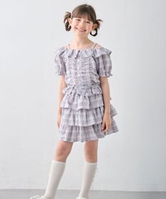 ANY KIDS 【洗濯機可能】2WAY チェックブラウス