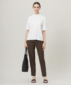 ICB L 【洗える】ストレッチジョーゼット ハイネックブラウス