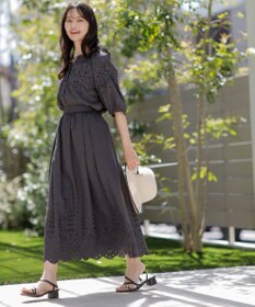 ANY SIS L 【洗える】カットワークエンブロイダリー ブラウス