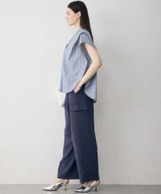 ICB 【先行予約】 FluidBackSatin ワイドストレートカーゴパンツ